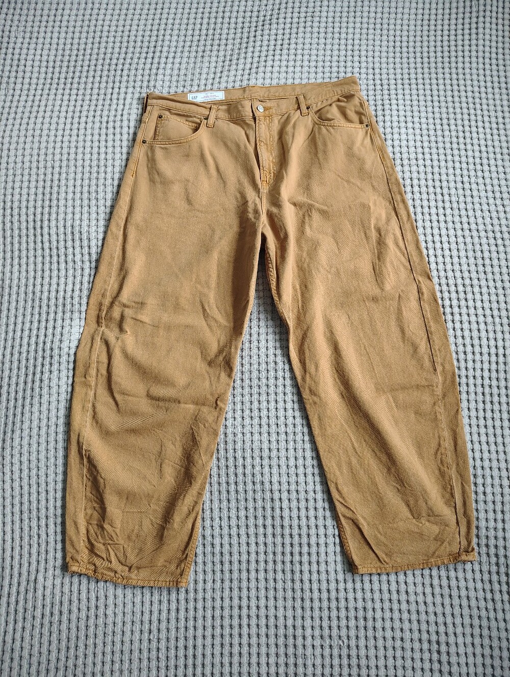 GAP High Rise Mustard Brown Barrel Pants